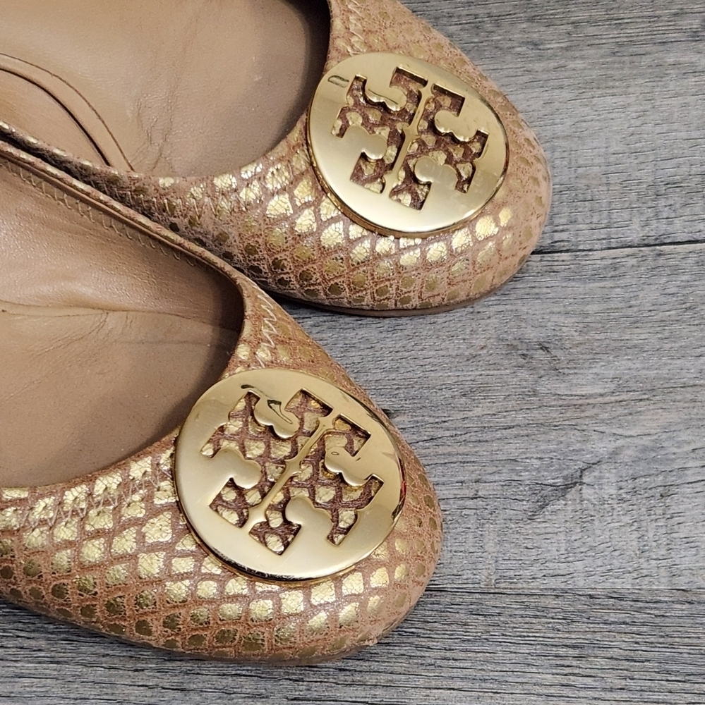 Tory Burch Reva Python Leather Flats - image 4